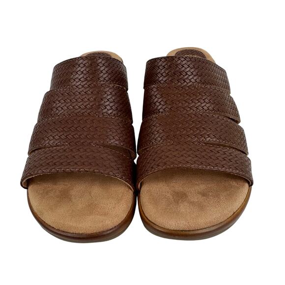 WHITE MOUNTAIN VALORA FAUX LEATHER HEELED SANDALS‎ IN BROWN NWOB SIZE 8.5M - Picture 4 of 13